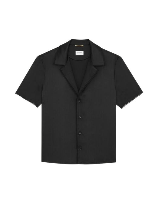 pajama top in silk satin and lace 861081 Y7G271000 SAINT LAURENT 