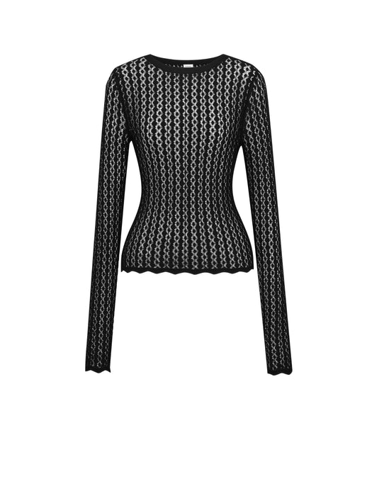 top in pointelle knit 863344 Y76VX1000 SAINT LAURENT 
