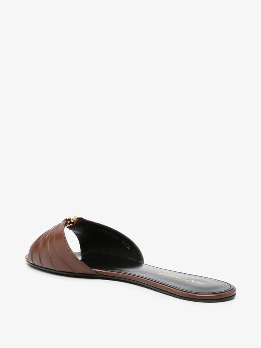 Cassandra ruched leather sandals 869658 AADF02603 SAINT LAURENT 