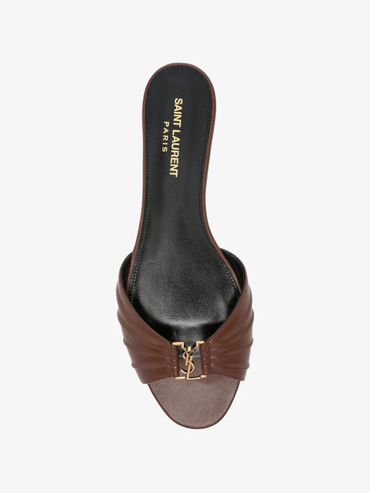 Cassandra ruched leather sandals 869658 AADF02603 SAINT LAURENT 
