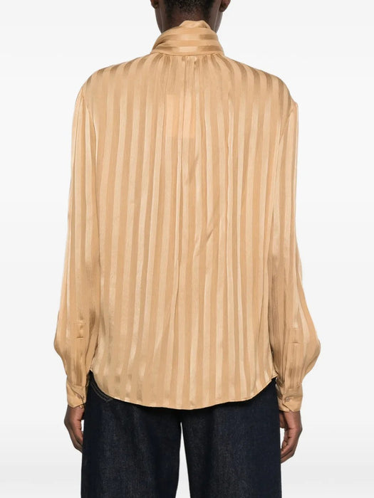 Striped pussy-bow blouse 873576 Y7J472601 SAINT LAURENT 