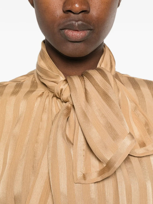 Striped pussy-bow blouse 873576 Y7J472601 SAINT LAURENT 