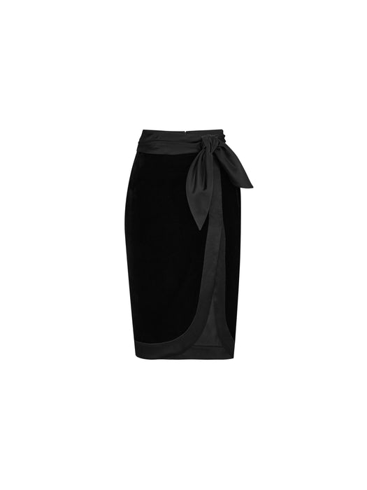 Wrap skirt in velvet and satin 875192 Y925R1000 SAINT LAURENT 
