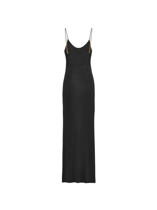 Cassandre-chain backless dress in knit<BR/> 876792 Y38DS1000 SAINT LAURENT 