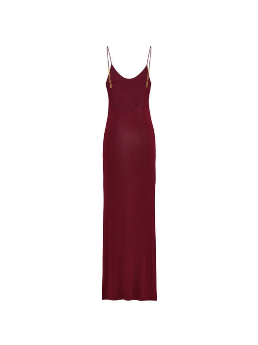 Cassandre-chain backless dress in knit<BR/> 876792 Y38DS5860 SAINT LAURENT 