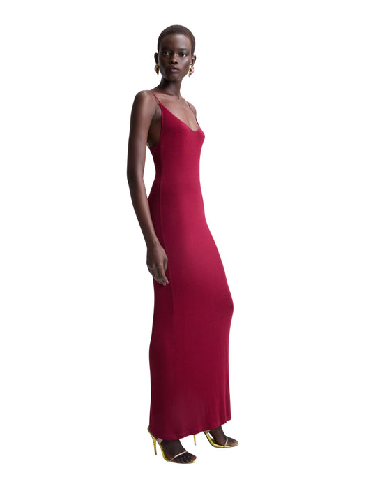 Cassandre-chain backless dress in knit<BR/> 876792 Y38DS5860 SAINT LAURENT 