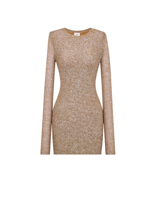 Sequin mini dress in knit<BR/> A000SZ Y77NU2019 SAINT LAURENT 