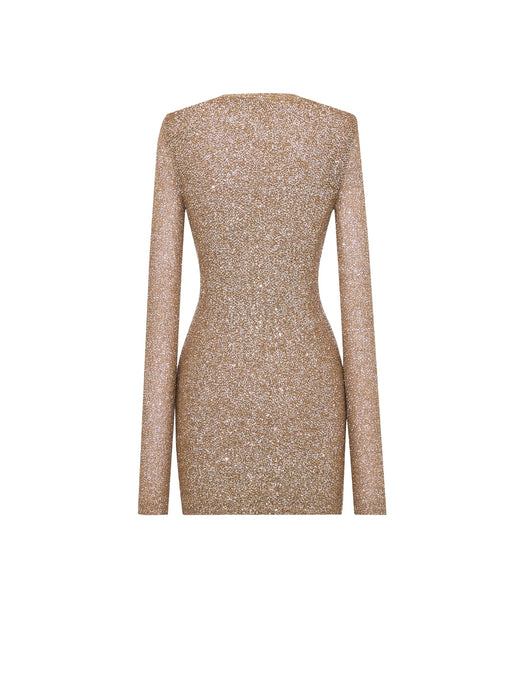 Sequin mini dress in knit<BR/> A000SZ Y77NU2019 SAINT LAURENT 