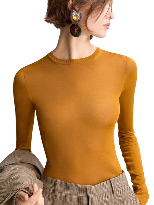 Cassandre sheer top in knit A001CJ Y76MP7629 SAINT LAURENT 