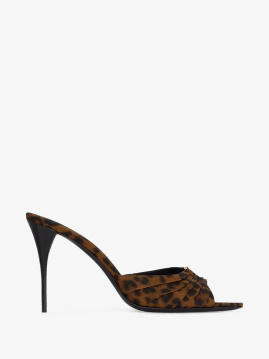 Babylone mules in leopard grosgrain A001KM AAC4B2094 SAINT LAURENT 
