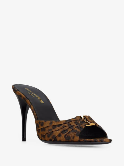 Babylone mules in leopard grosgrain A001KM AAC4B2094 SAINT LAURENT 