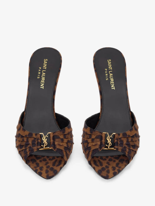 Babylone mules in leopard grosgrain A001KM AAC4B2094 SAINT LAURENT 
