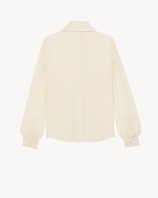 Lavallière blouse in silk crepe de chine A0020O Y100W9601 SAINT LAURENT 