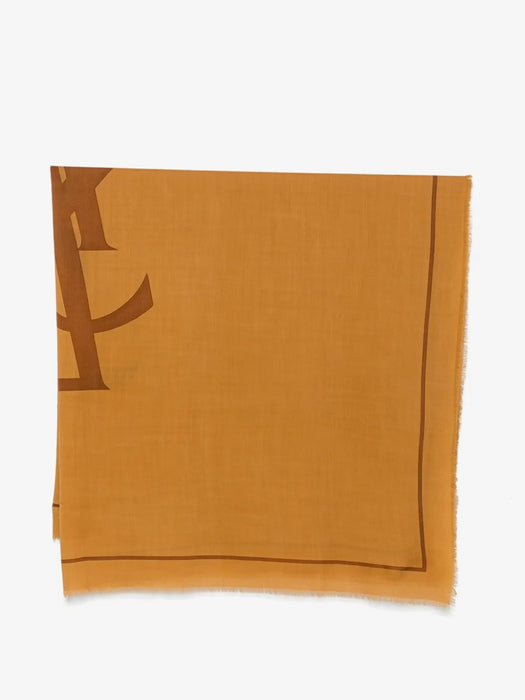 Logo-print frayed scarf A002CB 3Y2007764 SAINT LAURENT 