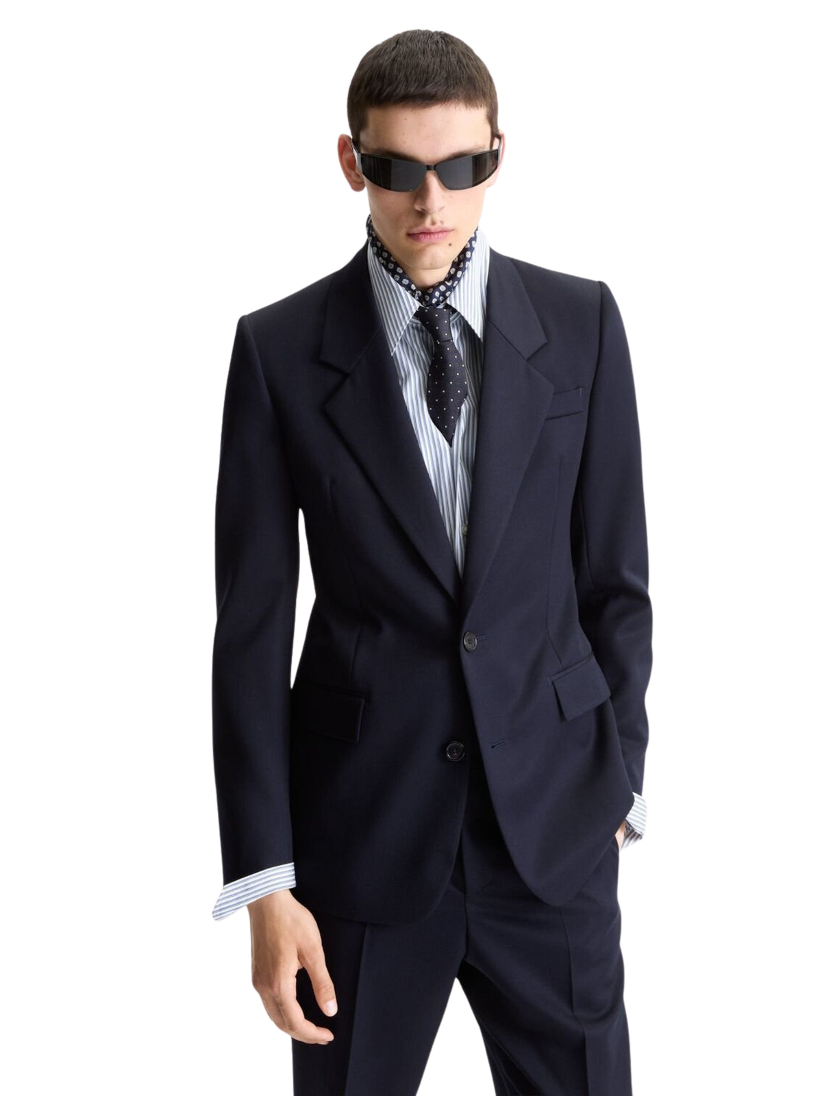 single-breasted jacket in wool gabardine A003F7 Y1O124140 SAINT LAURENT 