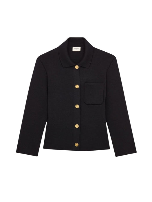 Polo cardigan in wool A0044Z Y76TR1000 SAINT LAURENT 