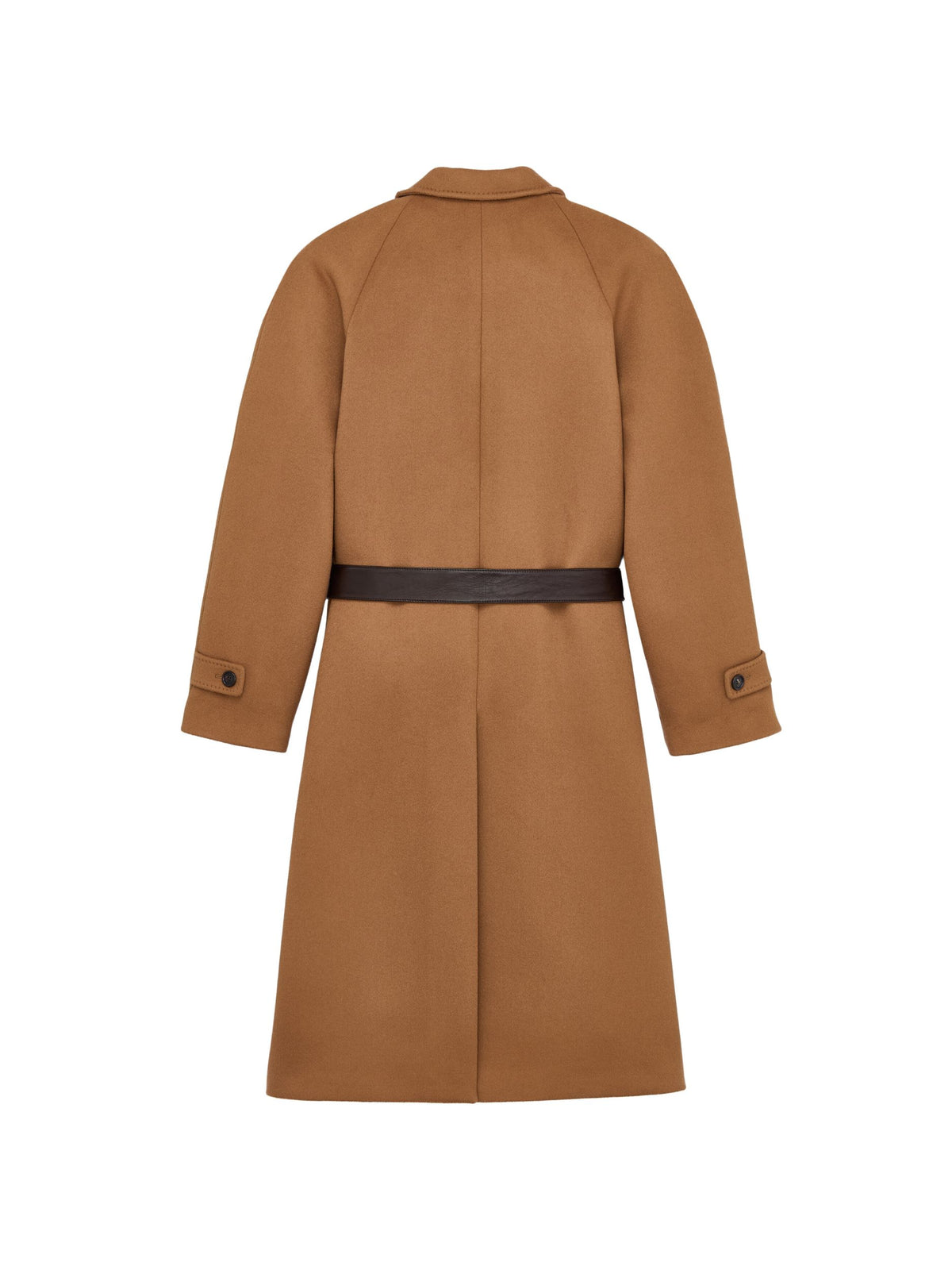 Belted balmacaan in double-face wool A007HY Y1O732577 SAINT LAURENT 