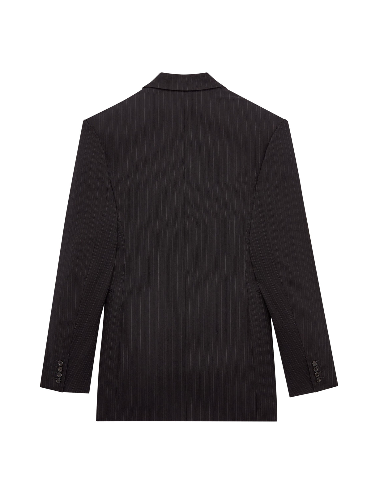 Double-breasted jacket in chalk-stripe wool mélange A007RP Y4L311003 SAINT LAURENT 