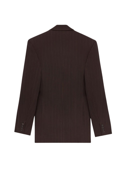 Single-breasted jacket in chalk-stripe wool mélange A008DL Y5L372084 SAINT LAURENT 