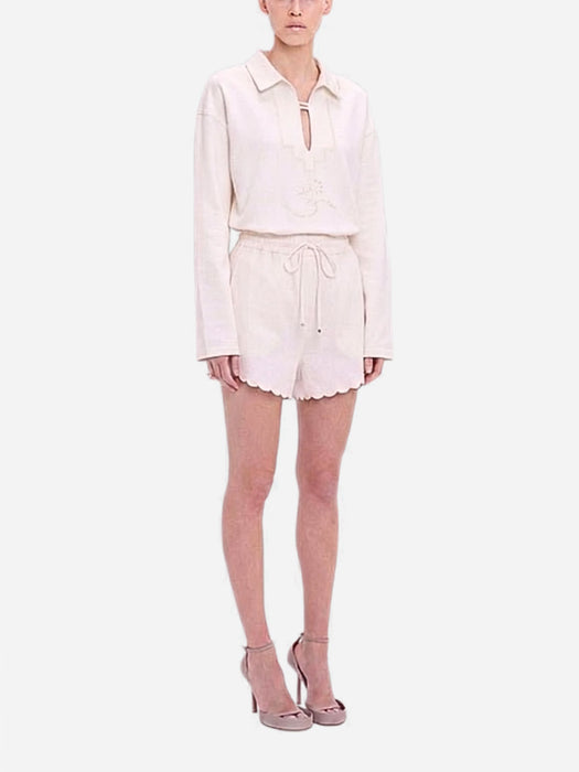Embroidered Short In White 1326WSR005368D 6 VICTORIA BECKHAM 