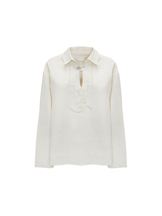Embroidered Tunic In White 1326WTP005394C 6 VICTORIA BECKHAM 
