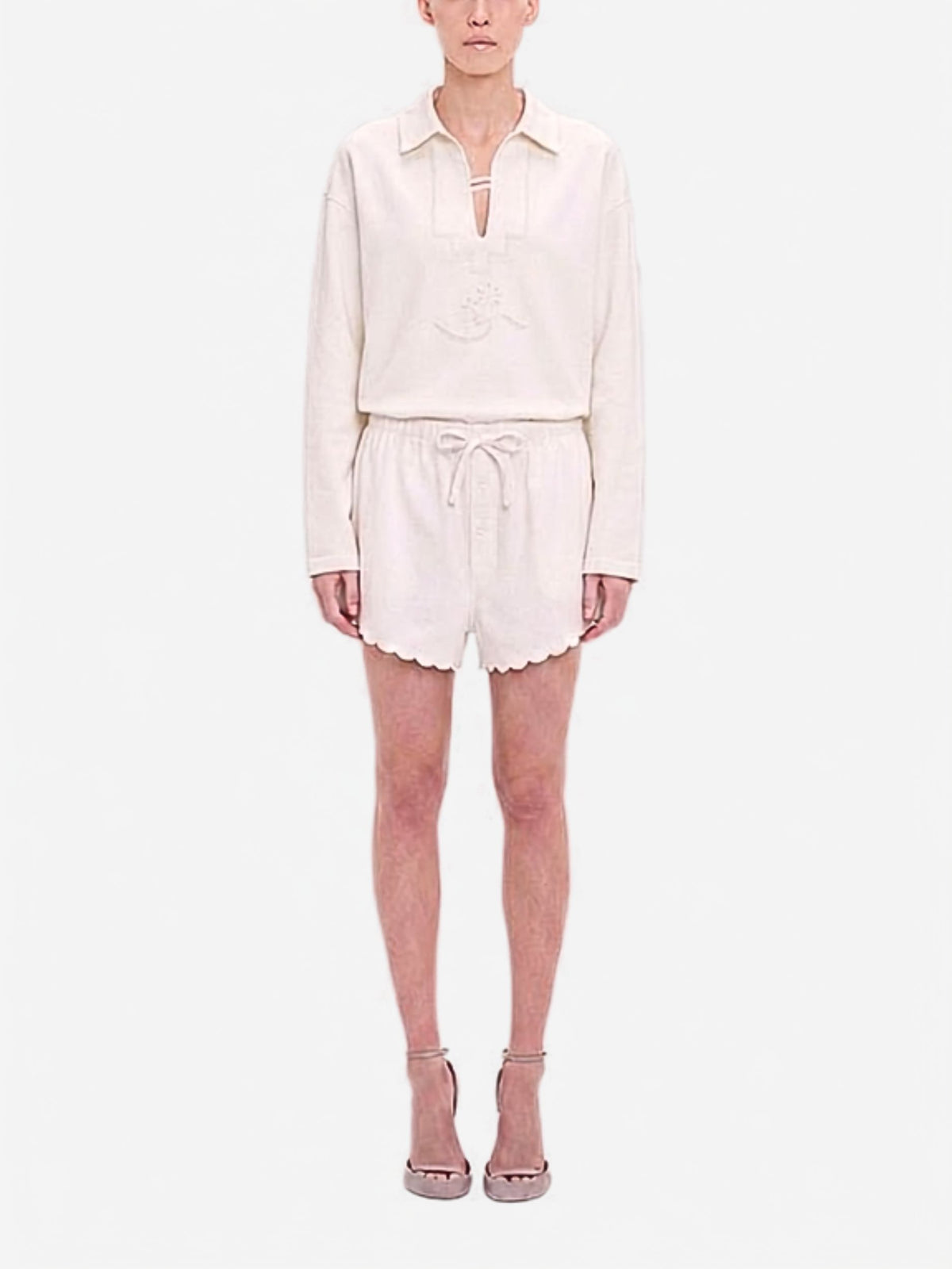 Embroidered Tunic In White 1326WTP005394C 6 VICTORIA BECKHAM 