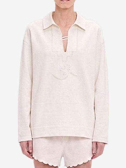 Embroidered Tunic In White 1326WTP005394C 6 VICTORIA BECKHAM 