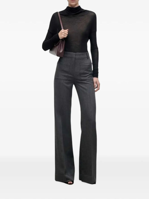 Patch-pocket wide-leg trousers 1426WTR005115V 10003 VICTORIA BECKHAM 