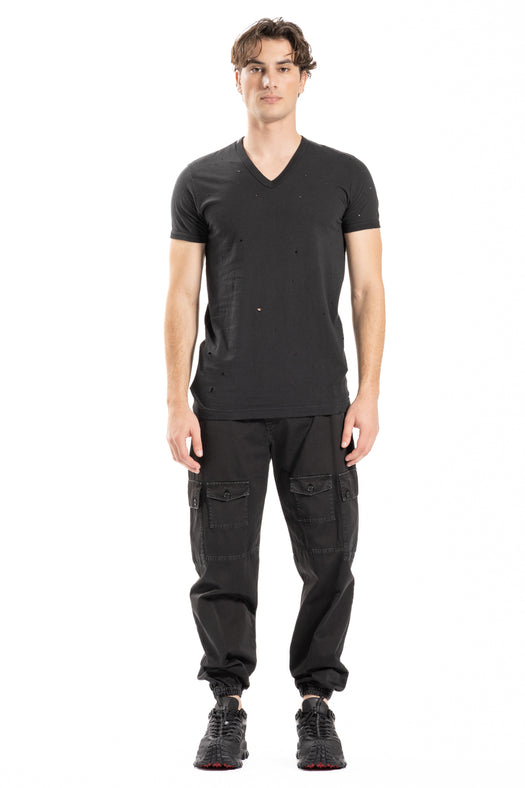 logo-patch V-neck T-shirt G8QK6T G7I3RN0000 DOLCE & GABBANA 