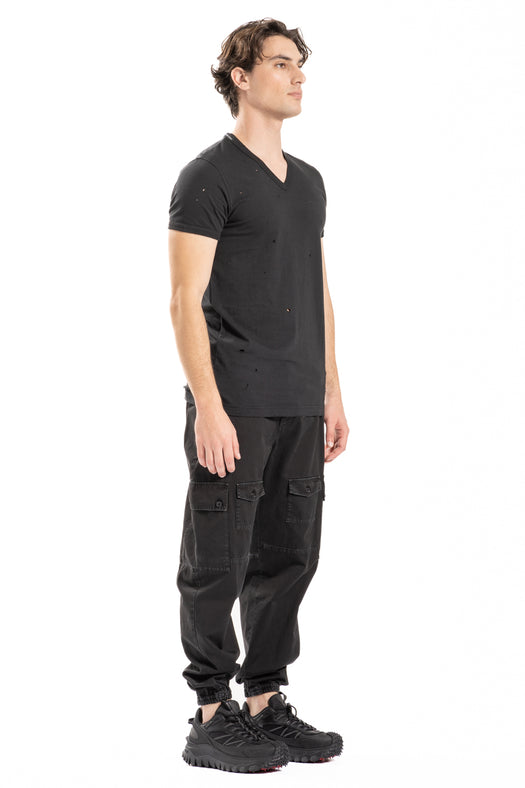logo-patch V-neck T-shirt G8QK6T G7I3RN0000 DOLCE & GABBANA 