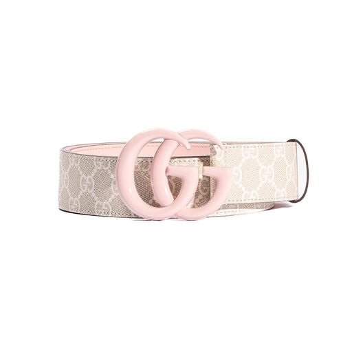 Gucci marmont pink canvas belt 400593 FAA6B8050 GUCCI 