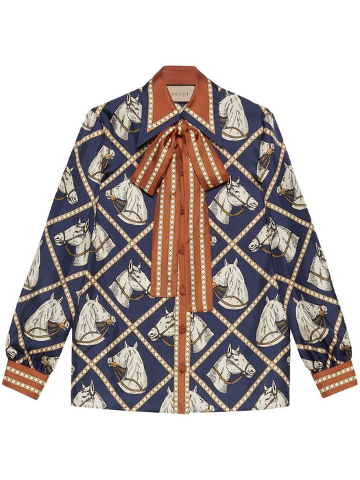 equestrain-print silk shirt 721477 ZAK874436 GUCCI 