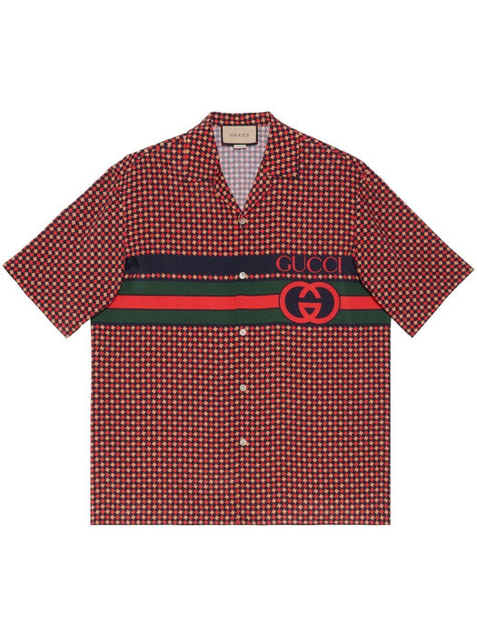 Geometric Houndstooth Bowling Shirt 731961 ZAL6I4956 GUCCI 