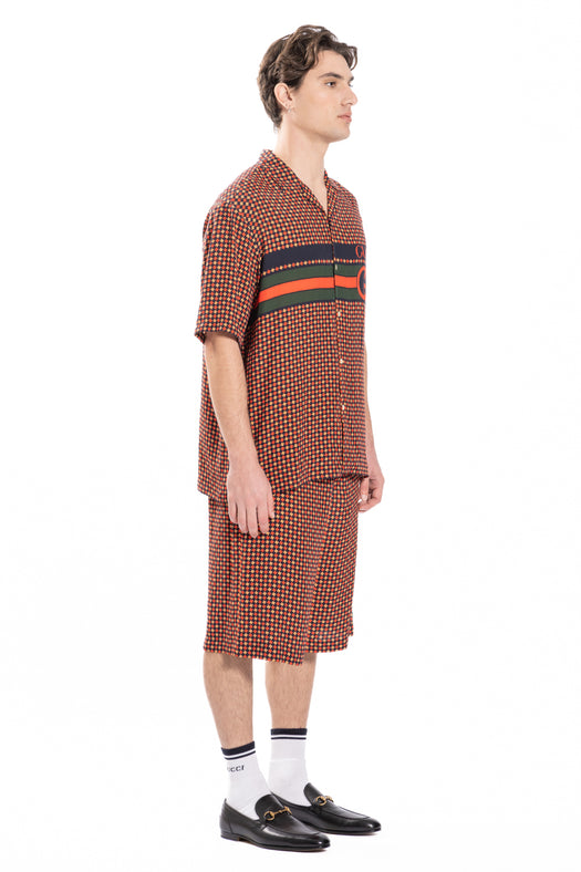 Geometric Houndstooth Bowling Shirt 731961 ZAL6I4956 GUCCI 