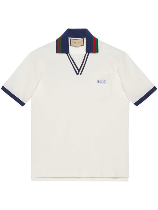 embroidered-logo polo top 737667 XJFGK9133 GUCCI 