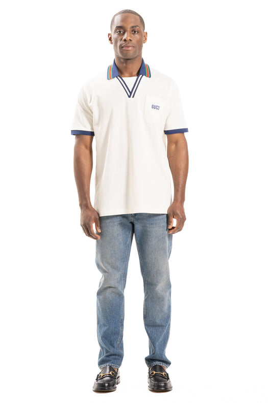 embroidered-logo polo top 737667 XJFGK9133 GUCCI 
