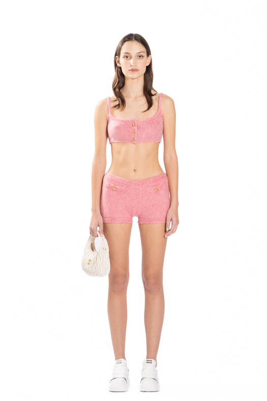 Boucle Rosa Shorts MMP187 S 231 12KDF0028 MIU MIU 