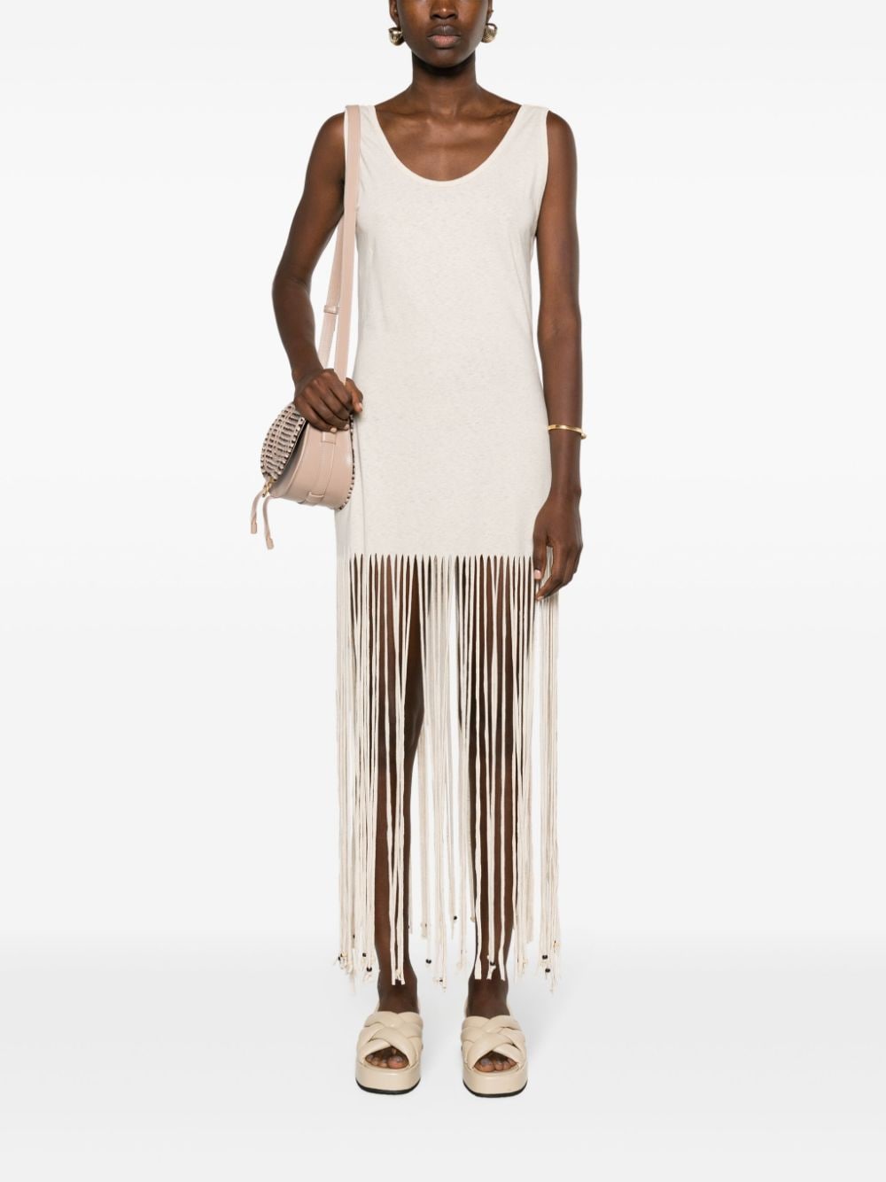 fringed open-back dress LWDB020R24JER001 0300 ALANUI 