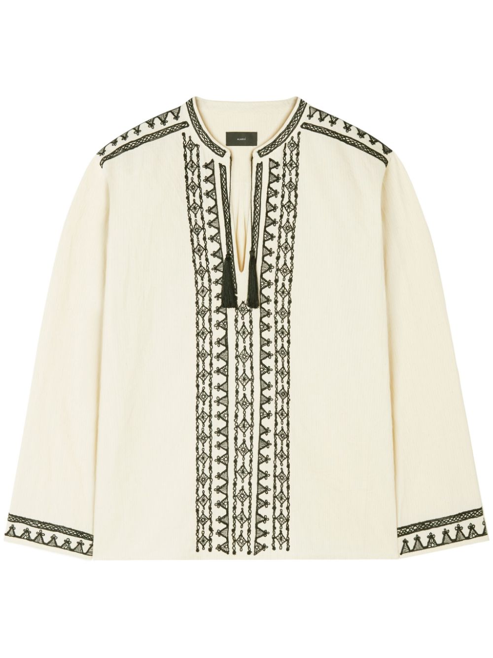 tassel-detail shirt LWGA013R24FAB001 0310 ALANUI 