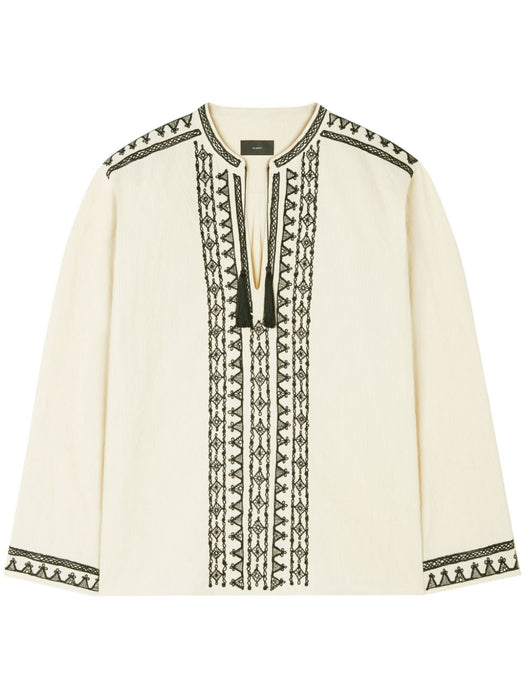 tassel-detail shirt LWGA013R24FAB001 0310 ALANUI 