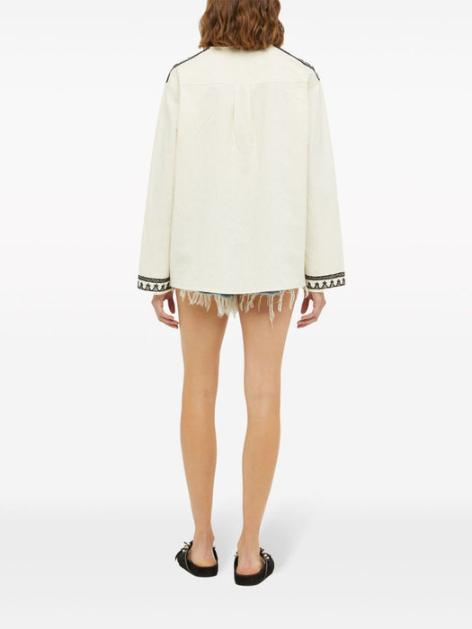 tassel-detail shirt LWGA013R24FAB001 0310 ALANUI 