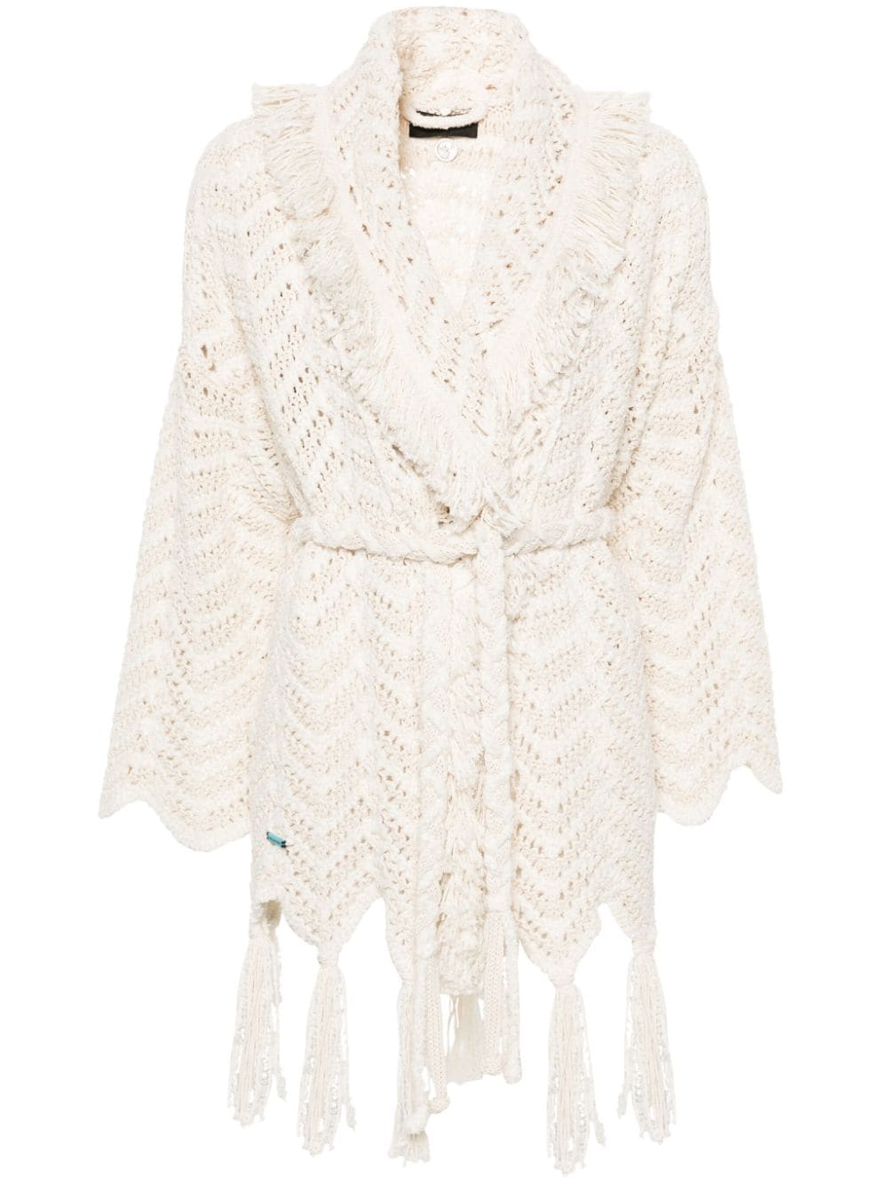 chevron-knit fringed cardigan LWHB064R24KNI009 0317 ALANUI 