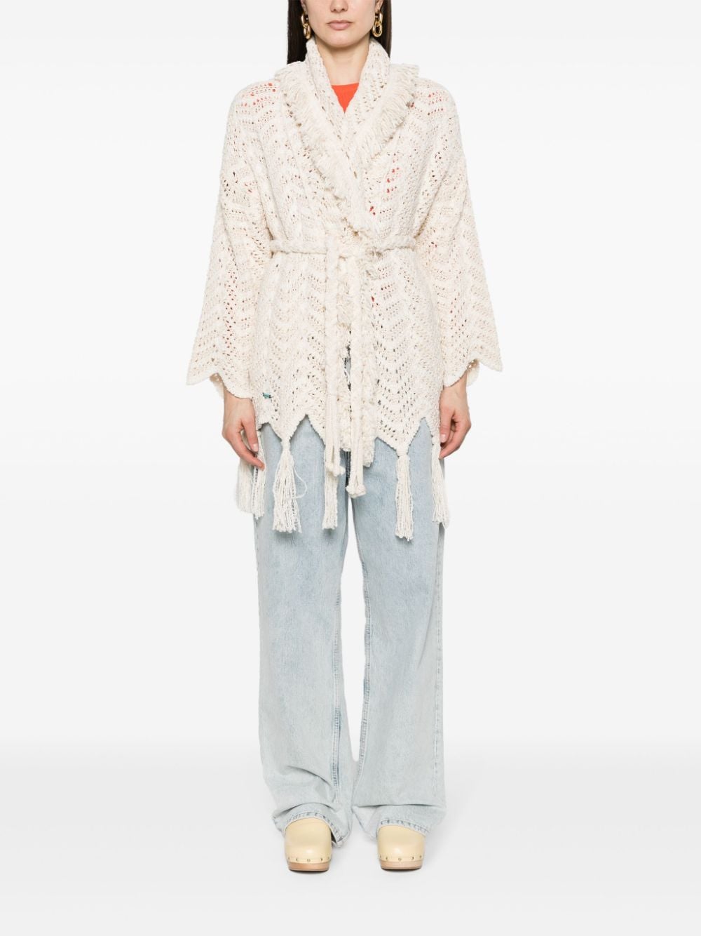 chevron-knit fringed cardigan LWHB064R24KNI009 0317 ALANUI 
