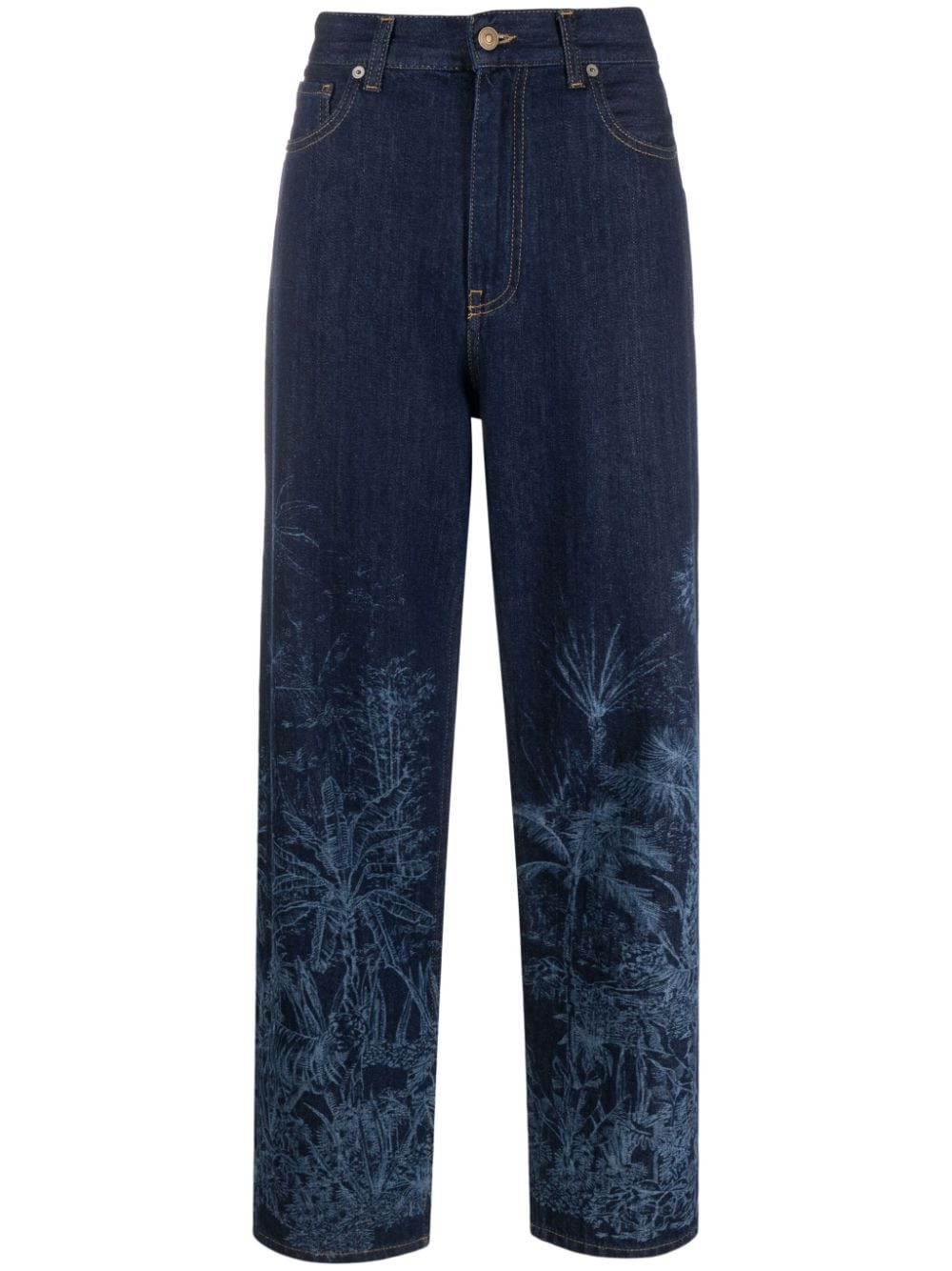 jungle toile de jouy straight-leg jeans LWYB002R24DEN001 4000 ALANUI 
