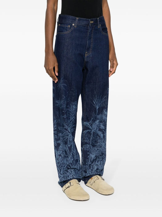 jungle toile de jouy straight-leg jeans LWYB002R24DEN001 4000 ALANUI 