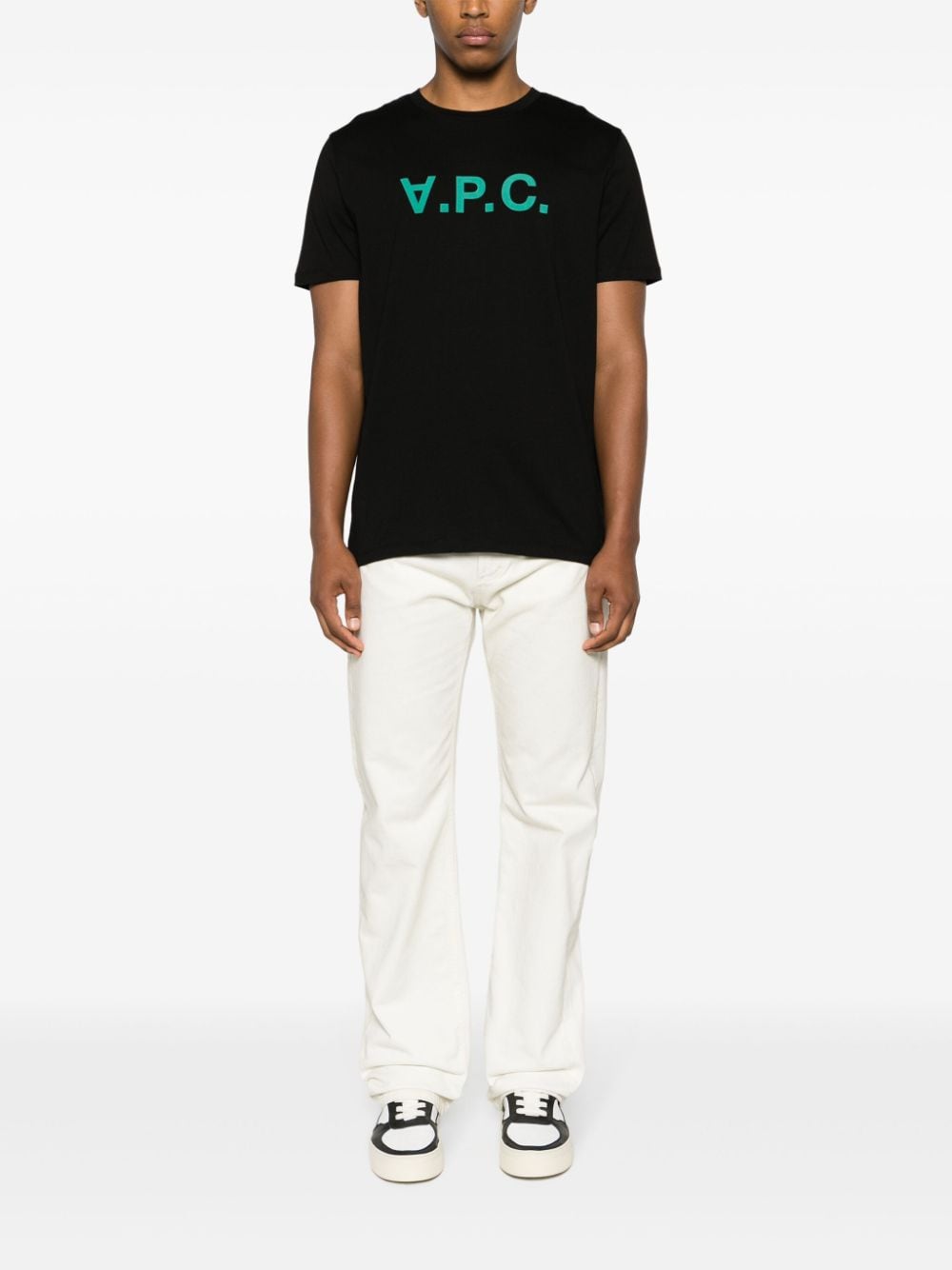 logo-appliqué cotton T-shirt COBQXH26943 NOIR VERT A.P.C 