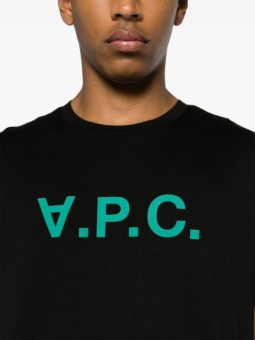logo-appliqué cotton T-shirt COBQXH26943 NOIR VERT A.P.C 
