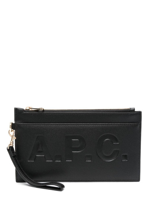 logo-debossed faux-leather clutch bag PUABLM63566 LZZ A.P.C 
