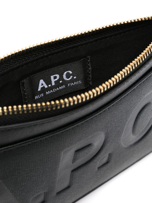 logo-debossed faux-leather clutch bag PUABLM63566 LZZ A.P.C 