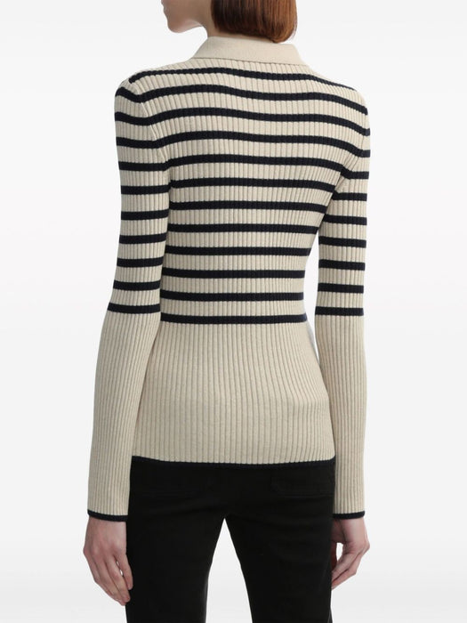 striped ribbed-knit cardigan WSAAZF22251 ECRU DARK NAVY A.P.C 